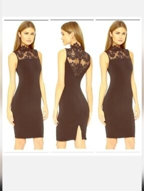 Alice + Olivia  Lace  mock Neck Sleeveless   Knee length Dress Size 6